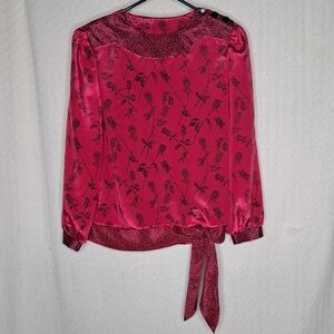 Elegant Pink Floral Women's Blouse